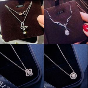 20 Styles Charm 925 Sterling Silver Chains Chocker Necklace AAAAA Diamond Wedding Pendants Necklace For Women Bridal Party Jewelry Judhp