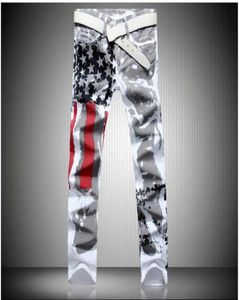 Projektant masy mody dżins Men Jeans słynna marka dżins z skrzydłami amerykańska flaga 4199651