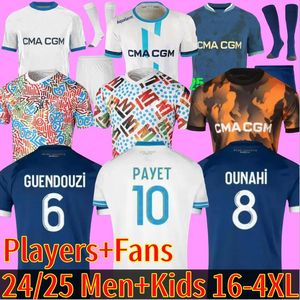 2024 2025 maillot MarseilleS soccer jerseys foot CUISANCE GUENDOUZI ALEXIS PAYET CLAUSS football shirts men kids VERETOUT Under OM Olympique Vitinha 16-4XL