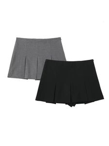 Willshela Women Fashion Solid Pleted Side Zipper Skirtsショーツビンテージハイウエスト女性シックレディ240520