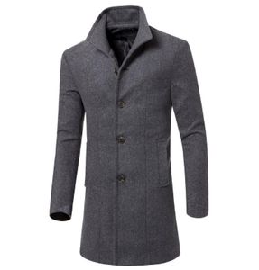 2017 New Fashion Trench Coat Men Long Coat Winter Mens Overcoat Single Breasted Slim Fit Men Trench Coats Size 3XL1676091