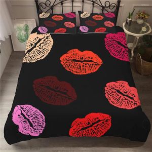 Bedding Sets MEI Dream Red Lip 3d Bed Sheet Set Linen Luxury Quilts And Comforters Couple Bedsheet Setting Blankets Bedspreads