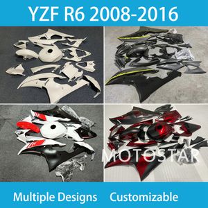 Nowy ABS Fairing Fairings Zestaw YZF R6 08 09 10 11 12 14 15 16 Części motocyklowe Pełny zestaw owiewki dla Yamaha Yzfr6 2008-2016 Beige