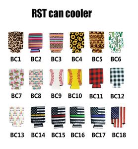 Neoprene Beverage Cooler Collapsible Slim Can Beer Insulators Premium Cola Soda Bottle Koozies Cactus Leopard Can Sleeve GH1615337659