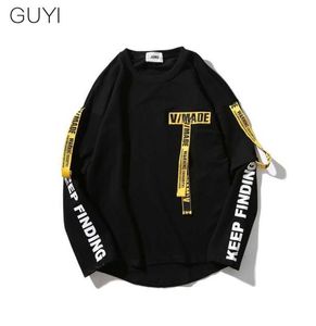 Yellow And Red Ribbons Tag Hoodies Sweatshirts White For Men Letter Off Male Black Casual Hip Hop Sport Boy Men039s Top Pullove5742026