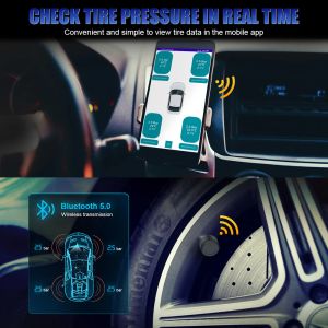 Cep Telefonu Uygulama Ekran Harici TPMS Bluetooth 5.0 Android/IOS Lastik Basınç İzleme Sistemi Araba Lastik Basınç Sensörleri