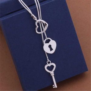 Pendanthalsband Kampanj 925 Sterling Silver Charms Halsband Högkvalitativa smycken Utsökta Fashion Women Classic Cute Wedding 45cm Q240525