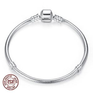 Vecalon Handmade 925 Sterling Silver Charm Bracelets for Women men Long 16-23cm Wide 3mm Snake Bone Chain Bracelet Fine Jewelry Prkhs