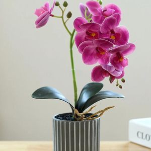 Decorative Flowers 8 Heads Artificial Butterfly Orchid Fake Moth Orchids For Wedding Home Festival Decor