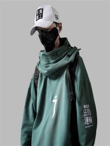 Houzhou Men039s Sweatshirt med Hood Techwear Harajuku Hip Hop Graphic Hoodies Sweatshirts Skateboard Coat Japanese Streetwear 2317939