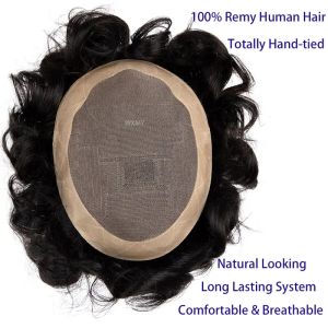 Mono Silicone Microskin Toupee Men Manlig hårprotes 100% Natural Human Hair Wigs For Men Capybara Men's Wigs System Unit