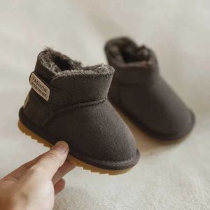 First Walkers Autumn Winter Baby Boots Warm Plush Snow Boots Fashion Kids Sneakers Boys Girls Anti-slip Toddler Shoes Q240525