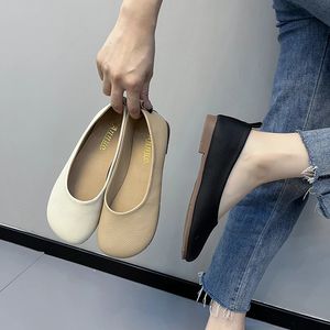 Womens Sneakers Slip on Leather Loafers Spring Autumn Fashion Ballet Shoes Ladies Casual Round Toe Cute Flats Nurse 240520