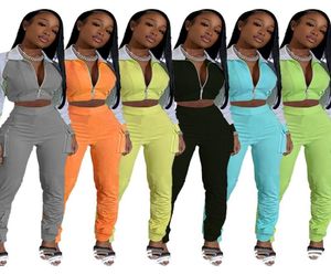 Plus Size Sweat Suits Women Tracksuits Workout Matching Set Casual Crop Top Cargo Pants 2 Piece Set Womens Outfits9552259