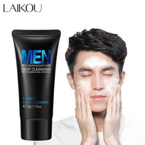 Laikou Men Cleanser Face Lavar Hidratante Man Skin Care Oil Blackhead Remover Scrub Cosmetics Deep Norishing 240523
