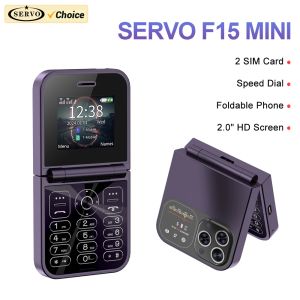 Servo GSM Mini Foldbar mobiltelefon 2 Sim Card Torch Magic Voice Speed ​​Dial MP4 Blacklist FM Radio Auto Call Record liten telefon