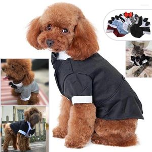 Hundkläder Pet Costume Su Formal Tuxedo med svart båge för små hundar leksakspudelkläder