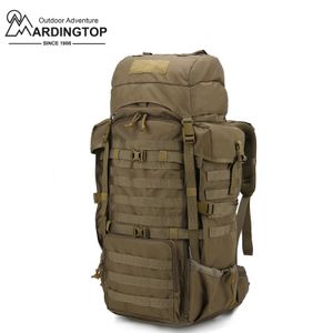 MARDINGTOP 70L Hiking Backpack with Rain Cover Internal Frame for Military Tactical Camping Hiking Bushcraft Backpacking 240521