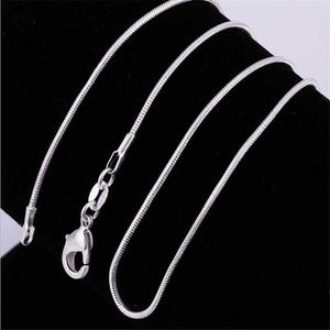 Anhänger Halsketten 1mm 925 Sterling Silber Chain Mode Halskette Hochwertige Schlangenkette für Männer und Frauen Q240525