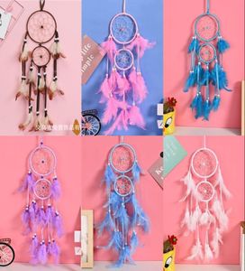 Colorido Wool Dream Catcher Wind Chime Net Home Móstia Indoor Novo pingente de tendência Ornamento Pena pendurada em pendura 10 5xr M26408681