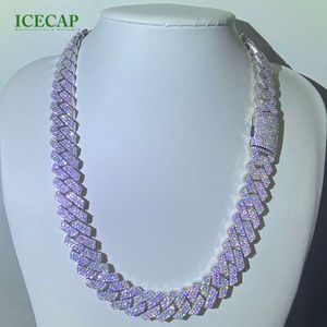 Fashion Custom Necklace S Sterling Sier Cuban Link D VVS1 Diamond Moissaite Chain för män och kvinnor