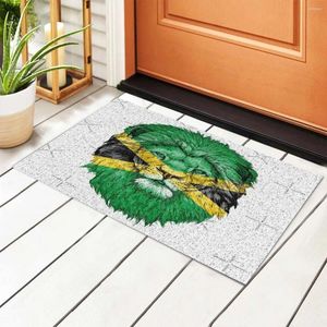 Mattor Jamaicansk nationell stolthet lejon 60x40cm mattor PVC golvmattor retro badrum inomhus inomhus