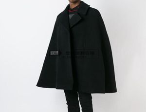 Hela anpassningsstil Nya modemän Cape Coat Loose Long Woolen Overcoat Woolen tyg tjock kappa Autumn Winter Clothing6416997