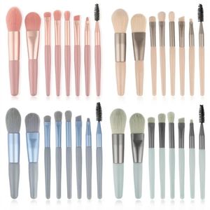 New 8Pcs Makeup Brush Set Makeup Concealer Brush Blush Loose Powder Brush Eye Shadow Highlighter Foundation Brush Beauty Tools