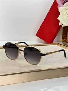 Nuovo design della moda Occhiali da sole pilota a forma rotonda 0601s squisiti frolla oro gold classici versatili in stile versatile Uv400 protezione occhiali