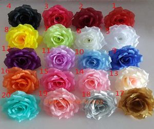 200 st 10 cm Simulated Rose Head 20Colors Artificial Fabric Silk Rose Flower Head Diy Decor Vine Wedding Arch Wall Flower Accessory9713907