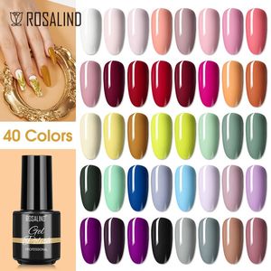 ROSALIND 120 Colors Nail Polish Glitter Shiny Base Gel Top Coat UV LED Art Varnish Manicure Semi Permanent 240510