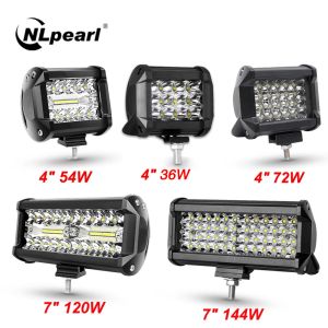 NLPEAR CAR LED Light Bar/Work Light Offroad Spot Flood Combo LED BAR FÖR TRUCK CAR SUV 4X4 BOAT ATV ​​BARRA LED 12V 24V Strålkastare