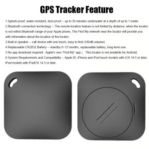 Smart Bluetooth GPS Tracker Praca z Apple Znajdź moją aplikację ITAG Anti Lost Fost Urządzenie MFI MFI Lokalizator samochodowy Klucz Pet Kids Finder