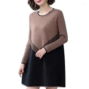 Swetry damskie 6xl długość mody pullover sweter jesienna zima motekowa sukienka matka dna motekowa koszula