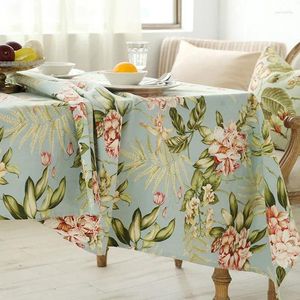 Table Cloth High Sense Light Luxury Cotton Linen Desk Tablecloth Rectangular Pastoral Blue