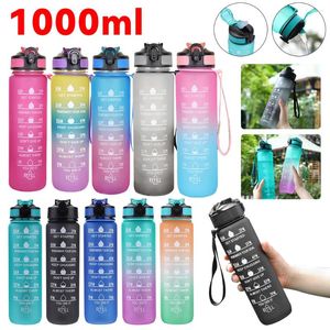 Water Bottles 1L Bottle Portable Sport Pretty Drink Leakproof Gym For Outdoor Travel Fitness Cycling