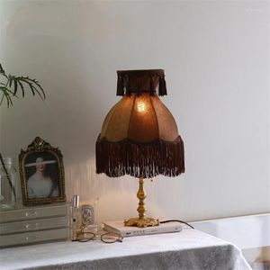 Table Lamps Medieval Vintage Coffee Fabric Living Room Bedroom Corridor French Modern Luxury Bedside Lights Deco Lighting