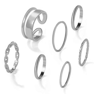Verkauf von Metall Hot Joint Creative Minimalist Ins Style Ring Kombination Set von Ringen s s