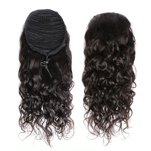 Water Wave Ponytail Brazilian Human Hair Extensions 8-24inch Peruvian Indian Malaysian Virgin Hair Products Neokj