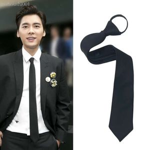 Bow Ties 38/48 cm svart vin röd koreansk stil lat blixtlås slips män och kvinnor som matchar skjorta 5 cm bröllopsstudentgåvor enhetlig 9507