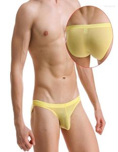 Przezroczyste męskie seksowne lodowe jedwabne bieliznę Mężczyźni Ultra cienkie wygodne majtki Mise Rise Mini Mini Ubrania bikini 5508405