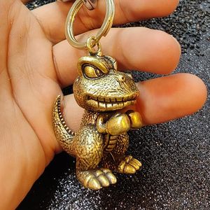 Chinese Antique Collection Bronze Dinosaur Pendant Creative Keychain Statue