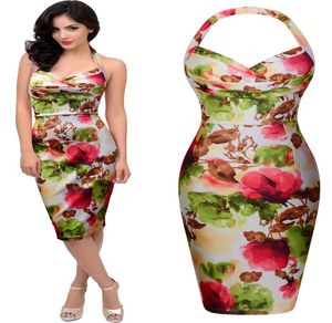 Women039S Hawaiian New Arrival 50039S Rockabilly Retro Floral Print Summer Party Dresses32019029166