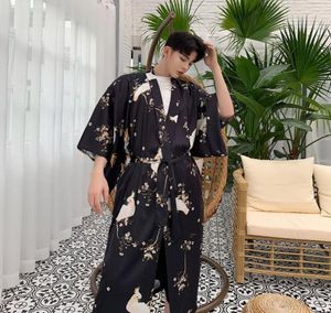 Kobiety męskie Kimono krótkie rękawowe kardigan filtrala przeciwsłoneczna kurtka plażowa szatę wiatrówkę mężczyzn Brocada luźna długa koszula płaszcz 7022340