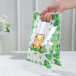 Gream Wrap Jungle Animal Plastic Bag Candy Safari Birthday Party Decor Kids Favors Favors Baby Shower Deco