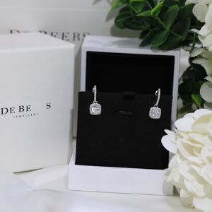 De Beers Women's Luxury Earrings、Square Diamond Earrings、Designer Jewelry Earrings、プレミアムギフト送料無料。