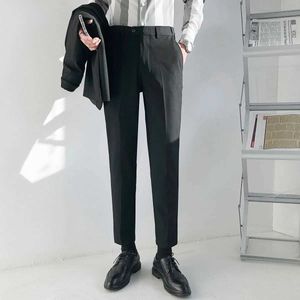 Men's Pants 2022 Mens Suit Pants Spring and Autumn Male Dress Pants Business Office Casual Slim Fit Business Classic Trousers Male T21 Q240525