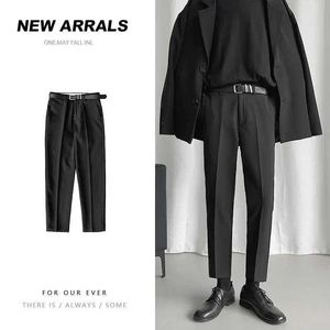 Men's Pants Korean Style Suit Pants Men Slim Fashion Solid Color Business Society Dress Pants Men Straight Pants Men Soffice Formal Trousers Q240525