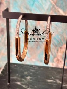Mode S925 Sterling Silver Lock Brand 18K Rose Gold Diamond Earrings med högklassig lyx och liten publik för att förhindra allergi