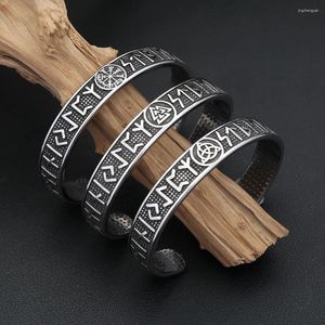 Pulseira vintage nórdica vikings bússola bracelete 316l aço inoxidável viking runas banglles de mangueira para homens mulheres moda amulet jóias presente